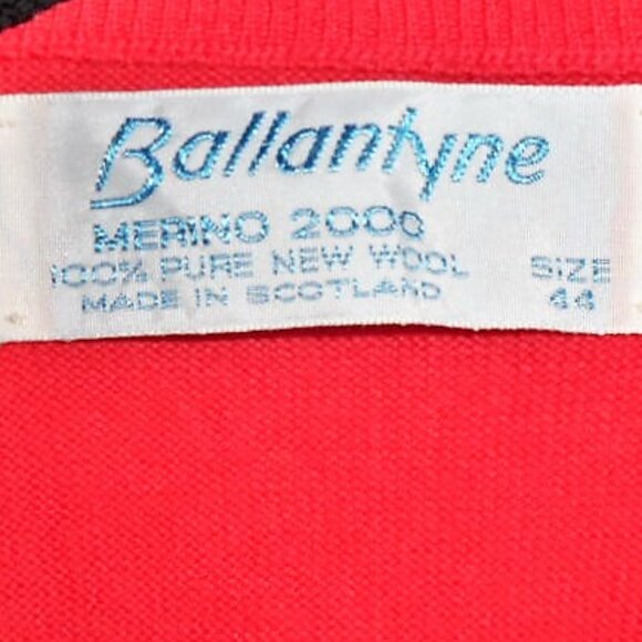 BALLANTYNE SWEATER 100% PURE WOOL  V NECK SLEEVE/LESS  NEW WITH TAG - Picture 3 of 3
